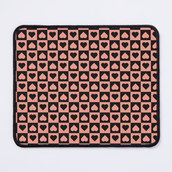 Item preview, Black and Coral checkered hearts designed and sold by pattern-archive.