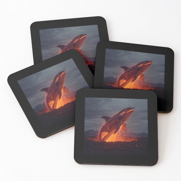 Item preview, LAVA ORCA JUMPING OUT FROM LAVA POOL designed and sold by mama-creative.