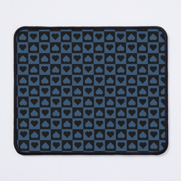 Item preview, Black and Denim checkered hearts designed and sold by pattern-archive.