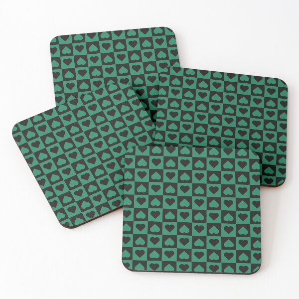 Item preview, Black and Green checkered hearts designed and sold by pattern-archive.