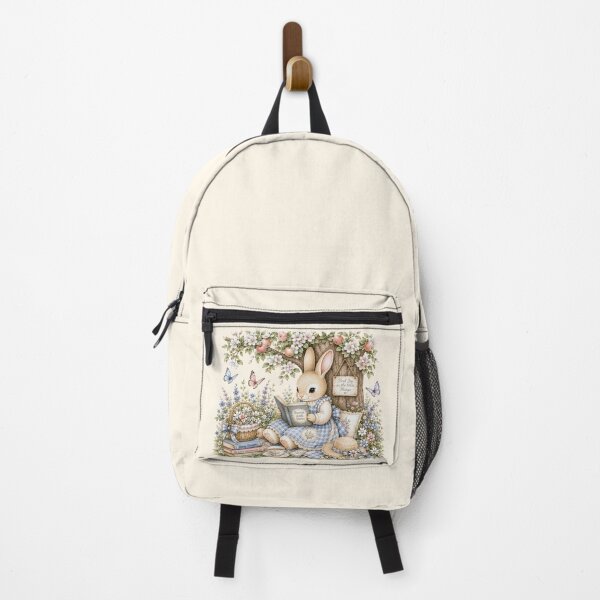 Item preview, Cozy Cottagecore Bunny Reading Under Blossom Tree | Whimsical Spring Rabbit Illustration designed and sold by looplandger.