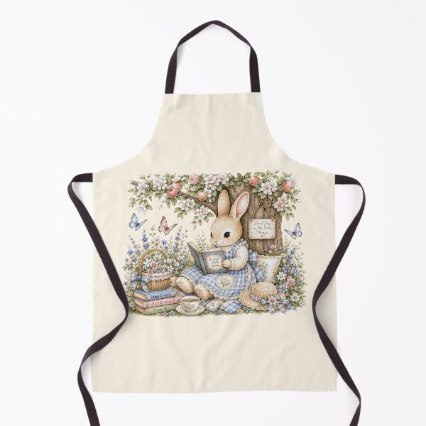 Item preview, Cozy Cottagecore Bunny Reading Under Blossom Tree | Whimsical Spring Rabbit Illustration designed and sold by looplandger.