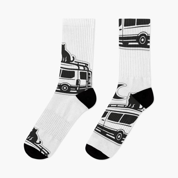 Item preview, Night Cat Traveler – Minimalist Adventure Van Illustration designed and sold by Timeless Junction.