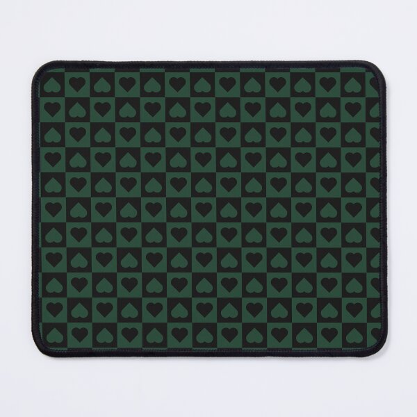 Item preview, Black and Forest Green checkered hearts designed and sold by pattern-archive.