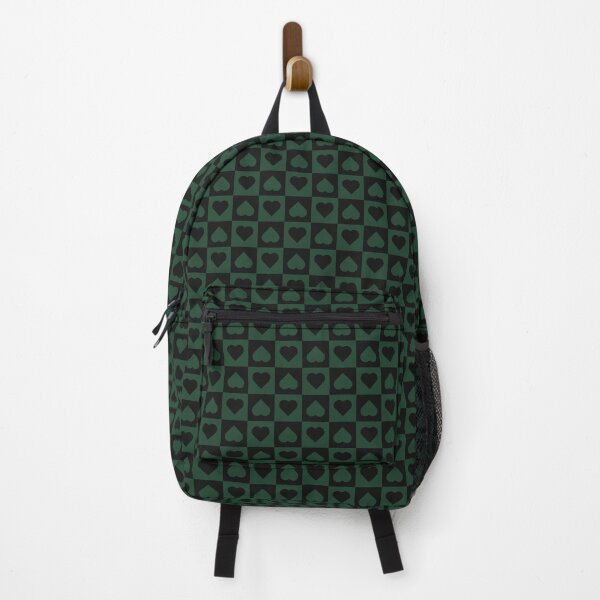 Item preview, Black and Forest Green checkered hearts designed and sold by pattern-archive.