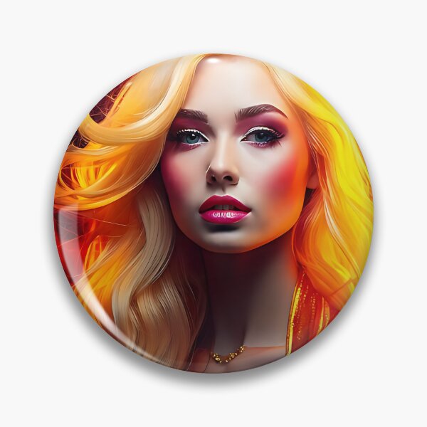 Item preview, Neon Gold Glamour - Ethereal Blonde Portrait designed and sold by ToxicInkArt.
