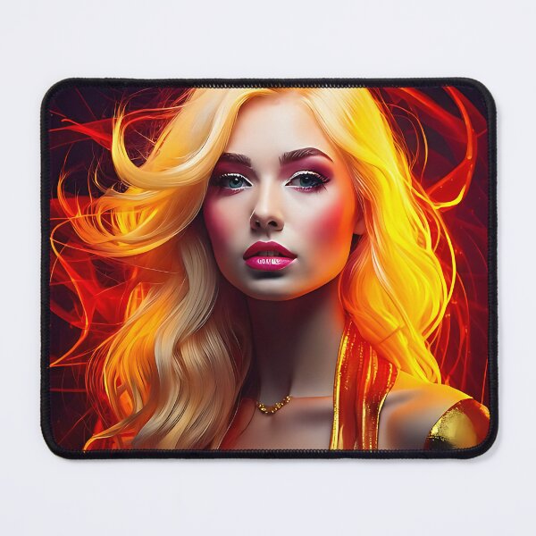 Item preview, Neon Gold Glamour - Ethereal Blonde Portrait designed and sold by ToxicInkArt.