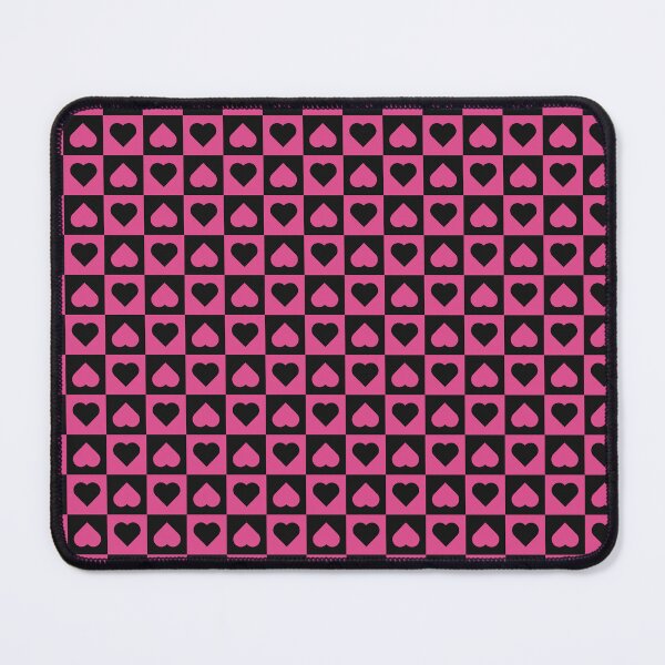 Item preview, Black and Hot Pink checkered hearts designed and sold by pattern-archive.