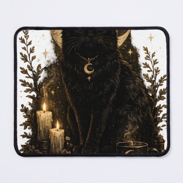 Item preview, Mystical Black Cat Aesthetic | Gothic Witchy Moon Cat Art | Dark Academia Cat Design designed and sold by Vexora Prints.