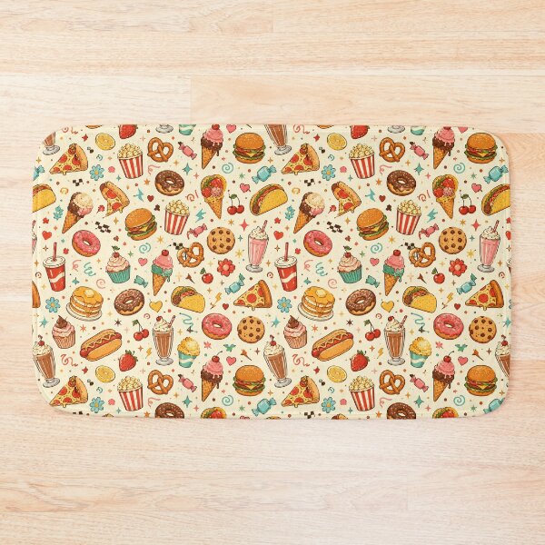 Item preview, 1950s Pastel Cafe Aesthetic Snack Pattern – Pastel Foodie Decor designed and sold by OpenDreamArts.