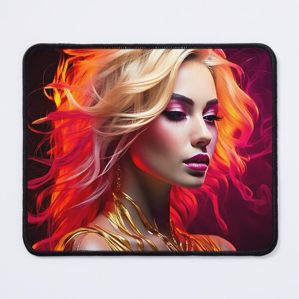 Item preview, Neon Gold Glamour - Ethereal Blonde Portrait designed and sold by ToxicInkArt.
