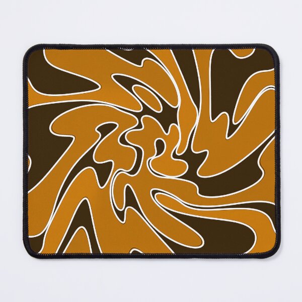 Item preview, Retro Brown Gold Swirl Abstract Groovy Pattern designed and sold by DjFreeq.
