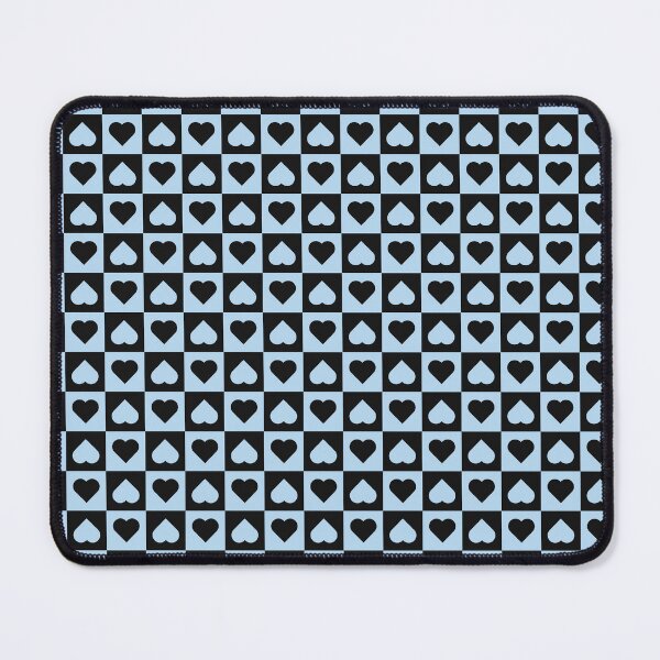 Item preview, Black and Ice Blue checkered hearts designed and sold by pattern-archive.