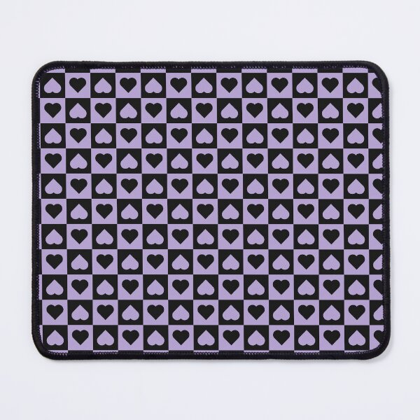Item preview, Black and Lilac checkered hearts designed and sold by pattern-archive.