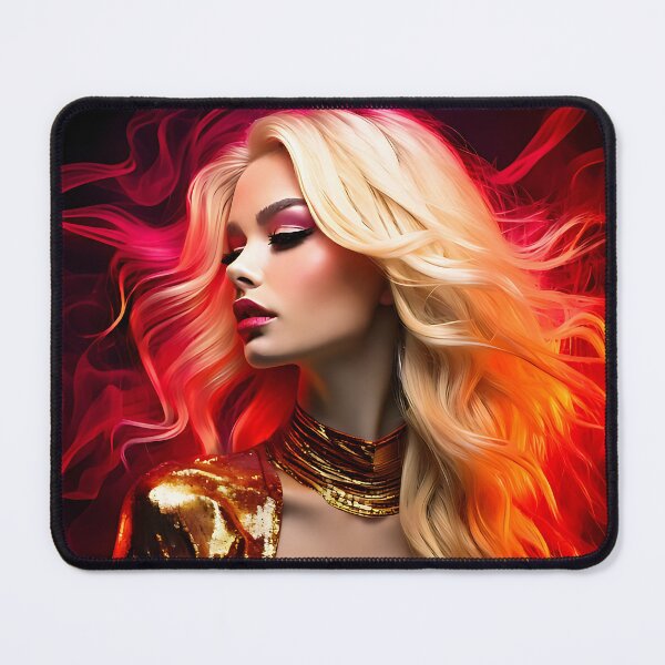 Item preview, Neon Gold Glamour - Ethereal Blonde Portrait designed and sold by ToxicInkArt.