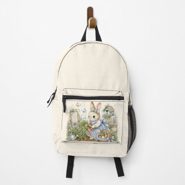 Item preview, Cottagecore Bunny Harvesting Carrots | Whimsical Garden Rabbit Illustration designed and sold by looplandger.