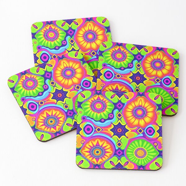 Item preview, Neon Psychedelic Mandala Floral Abstract Pattern designed and sold by Good Vibes .