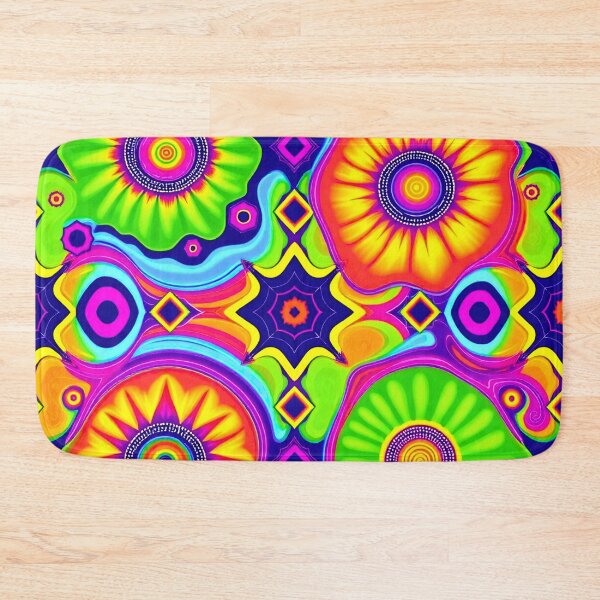 Item preview, Neon Psychedelic Mandala Floral Abstract Pattern designed and sold by Good Vibes .