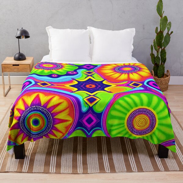 Item preview, Neon Psychedelic Mandala Floral Abstract Pattern designed and sold by Good Vibes .
