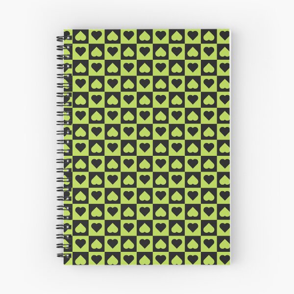 Item preview, Black and Lime checkered hearts designed and sold by pattern-archive.