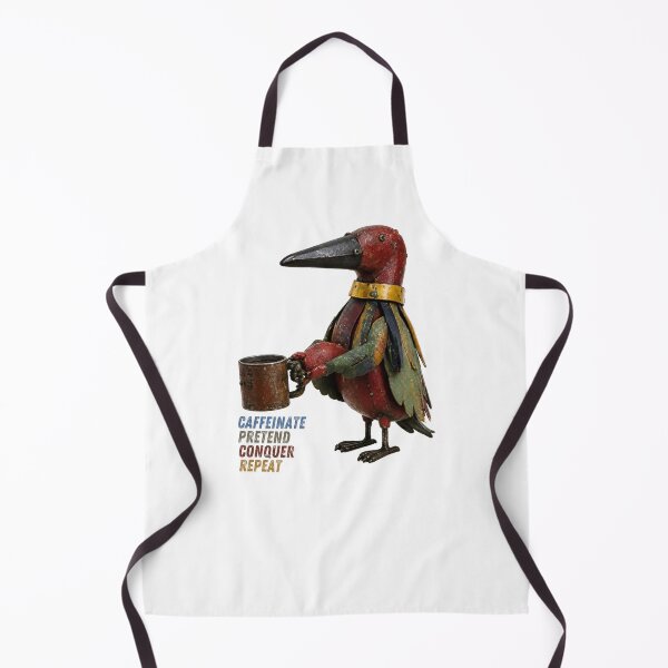 Item preview, Caffeinate Pretend Conquer Repeat Funny Coffee Bird Shirt | Recycled Metal Folk Art Animal designed and sold by lazydogonline.