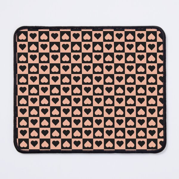 Item preview, Black and Peach checkered hearts designed and sold by pattern-archive.