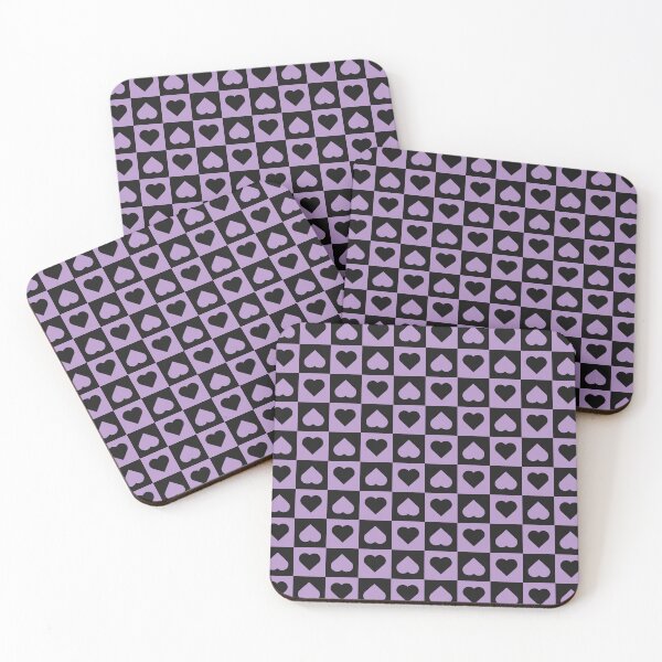 Item preview, Black and Purple checkered hearts designed and sold by pattern-archive.