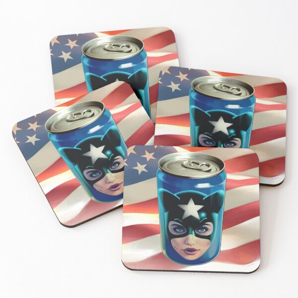 Item preview, WHITE STAR KITTY CAN designed and sold by Retro Pop Art - Udo P. Linke.