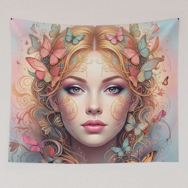 Item preview, Ethereal Butterfly Dreams: Fairy Tale Portrait designed and sold by ToxicInkArt.