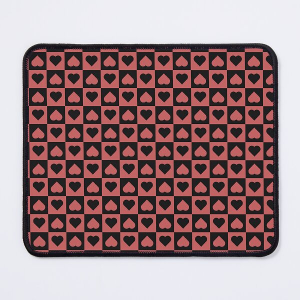 Item preview, Black and Pastel Red checkered hearts designed and sold by pattern-archive.
