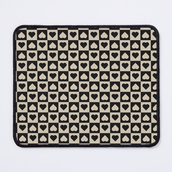 Item preview, Black and Sand checkered hearts designed and sold by pattern-archive.