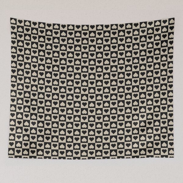 Item preview, Black and Sand checkered hearts designed and sold by pattern-archive.