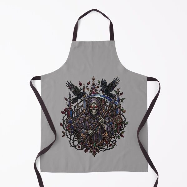 Item preview, Gothic Death Stained Glass Ravens — Dark Art Reaper Cathedral designed and sold by David Mateo ArtWorks.