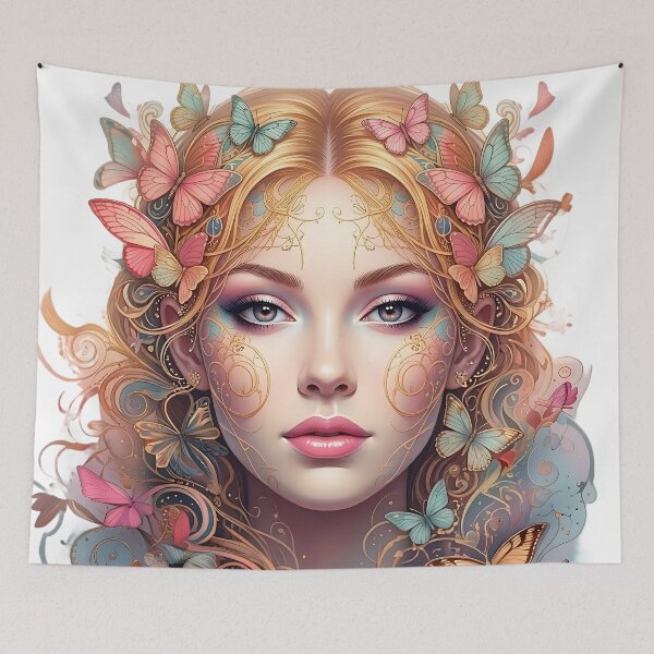 Item preview, Ethereal Butterfly Dreams: Fairy Tale Portrait designed and sold by ToxicInkArt.
