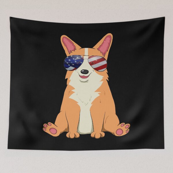 Item preview, Puppy Corgi Glasses Cute Corgi Dog Lover Retro American Flag designed and sold by r-silver.