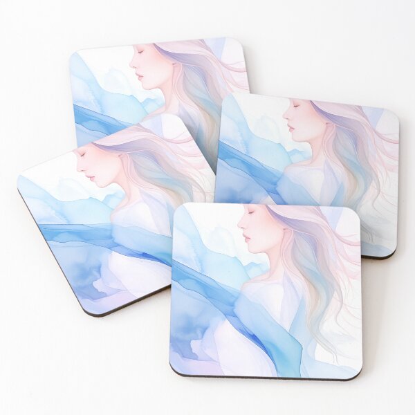 Item preview, Ethereal Serenity: Pastel Watercolor Portrait designed and sold by ToxicInkArt.