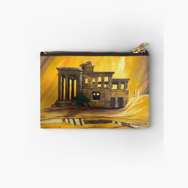 Item preview, "Golden Ruins at Sunset-Oringinal Oil Painting by Ron Fowler(1983) designed and sold by SkyKing Ron.