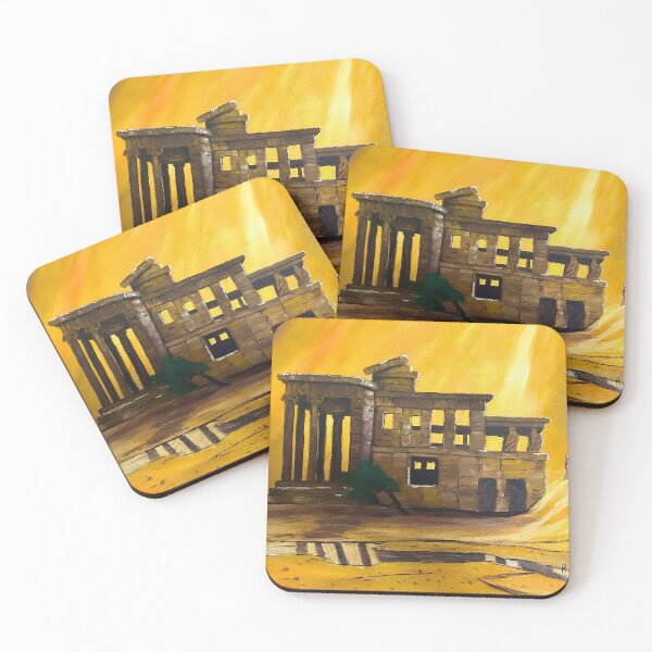 Item preview, "Golden Ruins at Sunset-Oringinal Oil Painting by Ron Fowler(1983) designed and sold by SkyKing Ron.