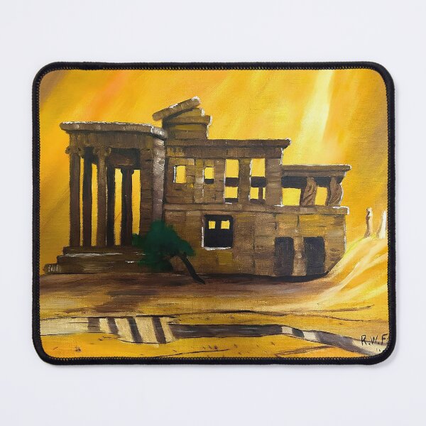 Item preview, "Golden Ruins at Sunset-Oringinal Oil Painting by Ron Fowler(1983) designed and sold by SkyKing Ron.