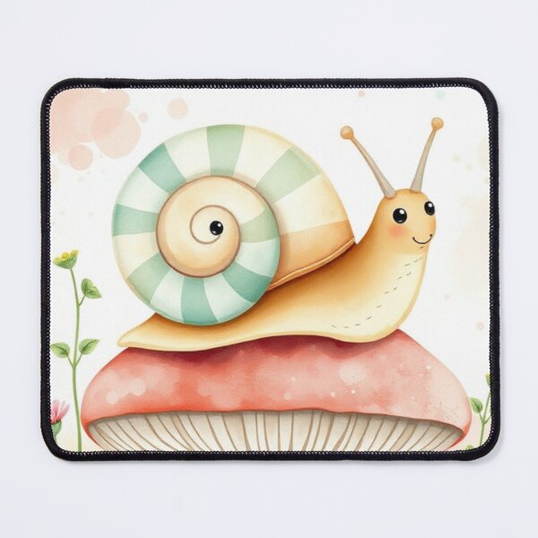 Item preview, Charming Watercolor Snail on Large Mushroom designed and sold by Vida e Arte.