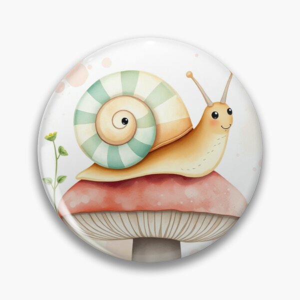 Item preview, Charming Watercolor Snail on Large Mushroom designed and sold by Vida e Arte.