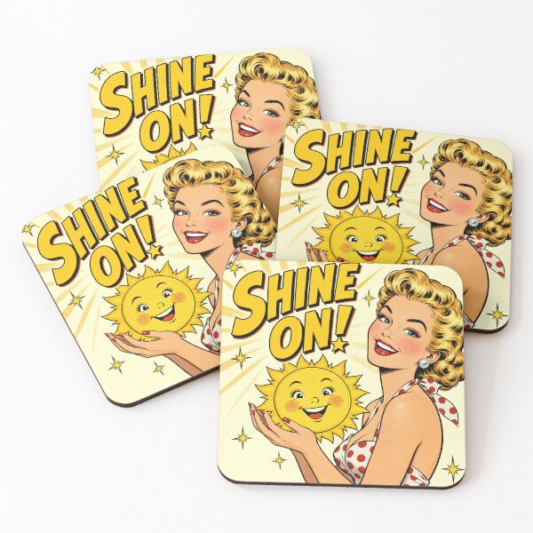 Item preview, Retro Comic Shine On Yellow Sun 1950s Positive Pop Art designed and sold by VineVibe16Studio.