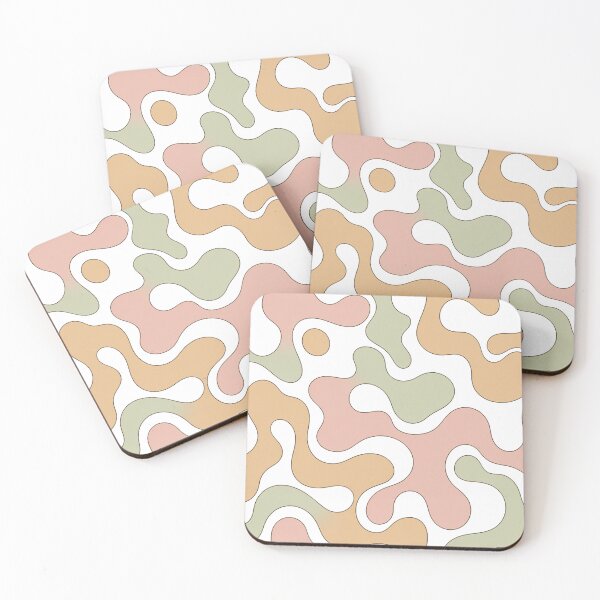 Item preview, Boho Abstract Blob Pattern Sage Pink Neutral Tones designed and sold by DjFreeq.