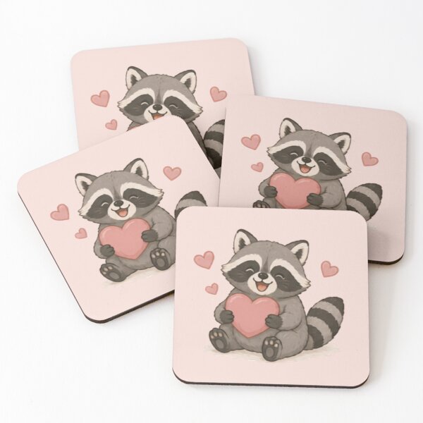 Item preview, Cute Love Heart Raccon designed and sold by MellowMunchkins.