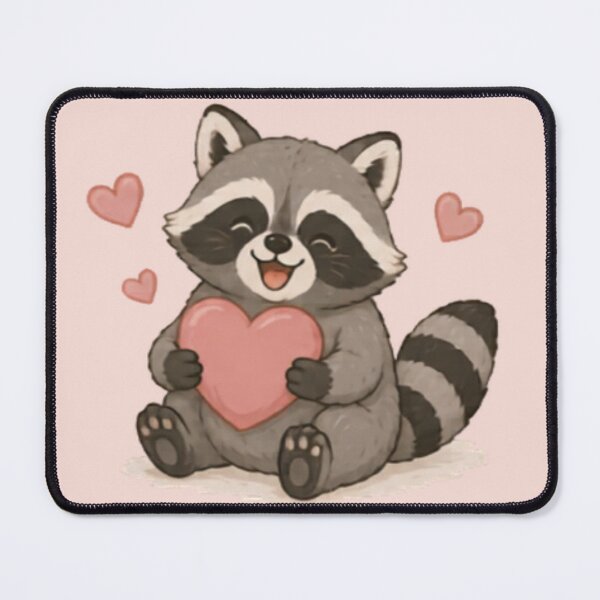 Item preview, Cute Love Heart Raccon designed and sold by MellowMunchkins.