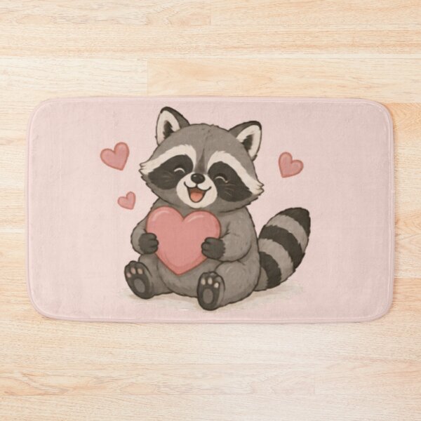 Item preview, Cute Love Heart Raccon designed and sold by MellowMunchkins.
