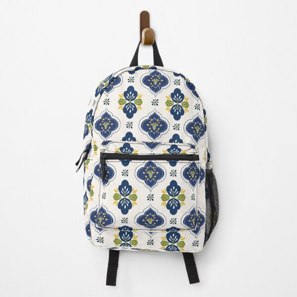 Item preview, Mediterranean Folk Floral Tile Pattern designed and sold by Little Wimbly.