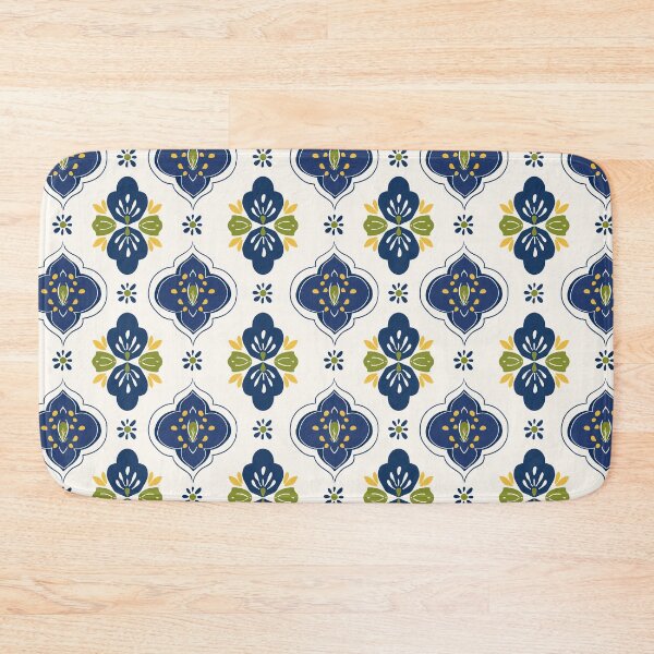 Item preview, Mediterranean Folk Floral Tile Pattern designed and sold by Little Wimbly.