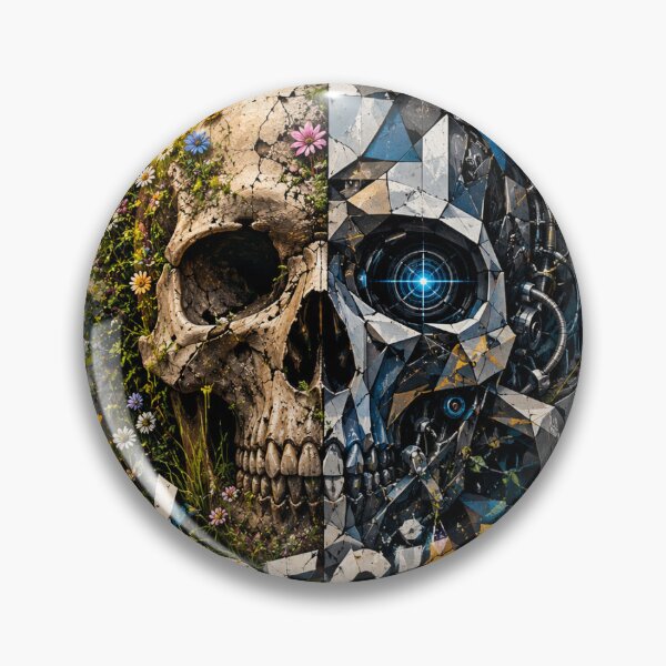 Item preview, New Beginning Cyber Skull - Half Nature Half Tech designed and sold by FOYOProject.