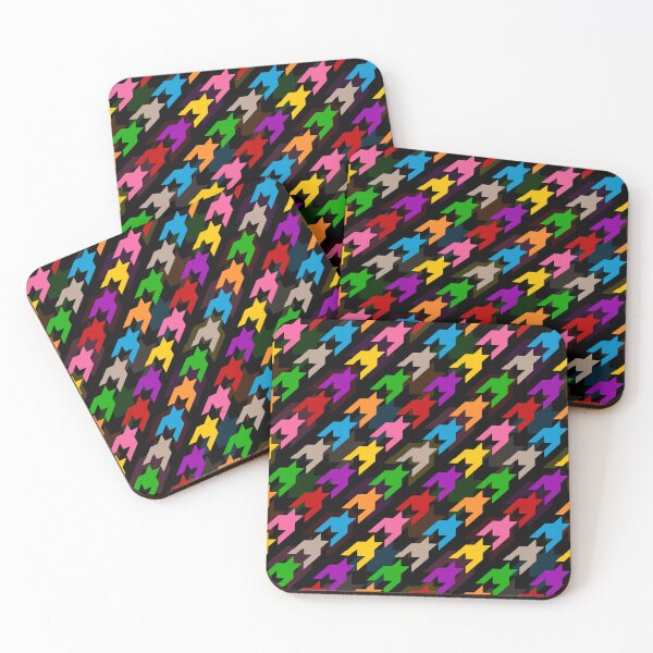 Item preview, Colorful Houndstooth Plaid Check - Black  designed and sold by PatternTitan.